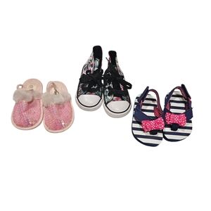 Converse Floral High Tops Flip Flop Sequin Slipper Girls Shoe Bundle Size 4